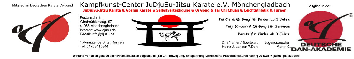 Wir, das KKC JuDjuSu-Jitsu Karate e.V. Mönchengladbach sind Mitglied im Deutschen Karate Verband und sind Mitglied in der Deutschen Dan-Akademie des DKV.
